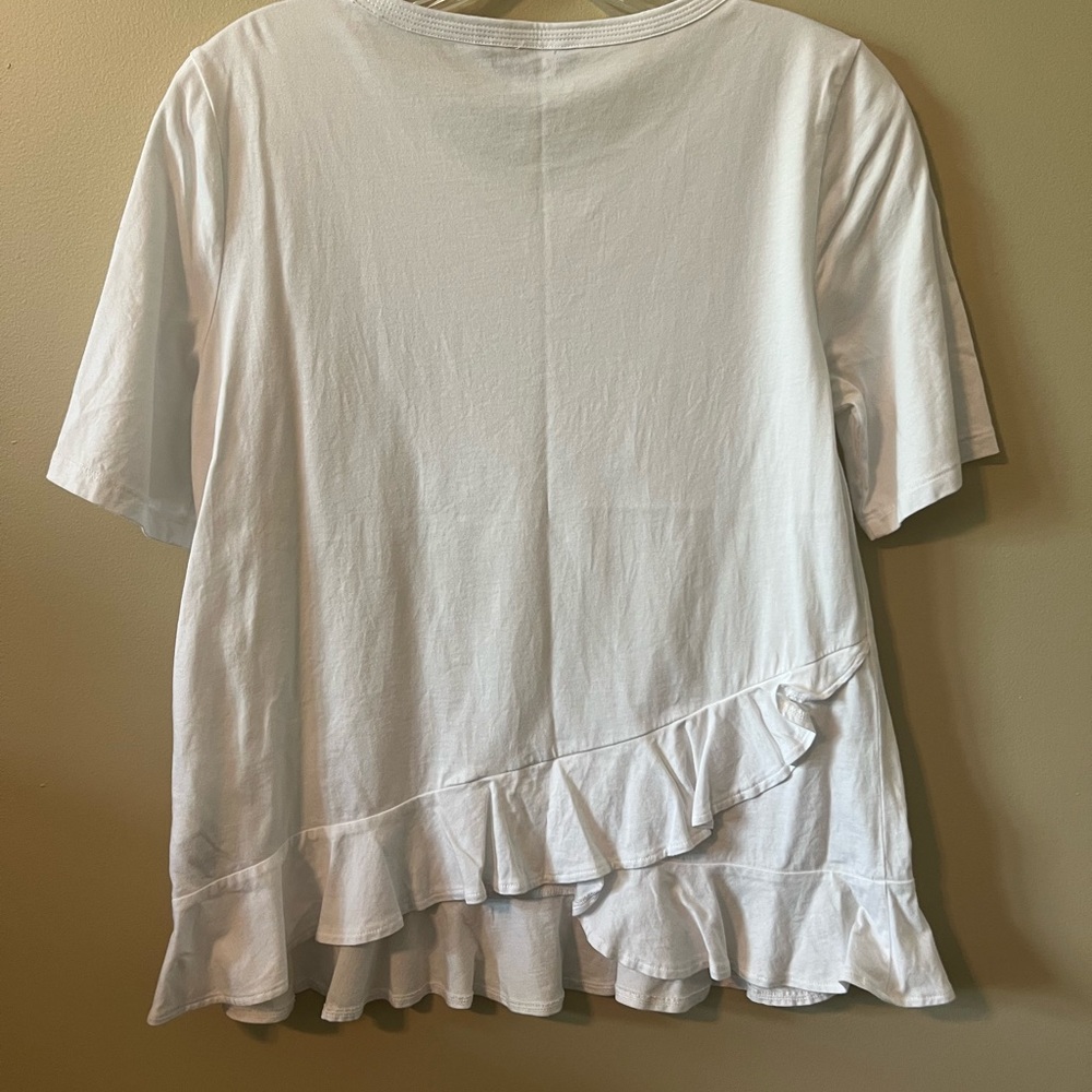Banana Republic Cross Back Ruffle Tee - Picture 2 of 4